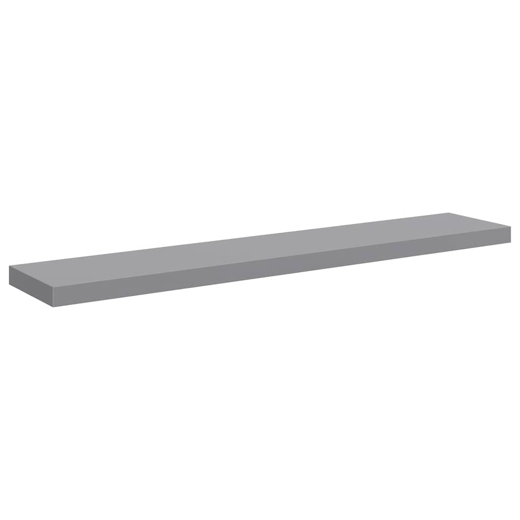 Floating Wall Shelves 2 pcs Grey 120x23.5x3.8 cm MDF