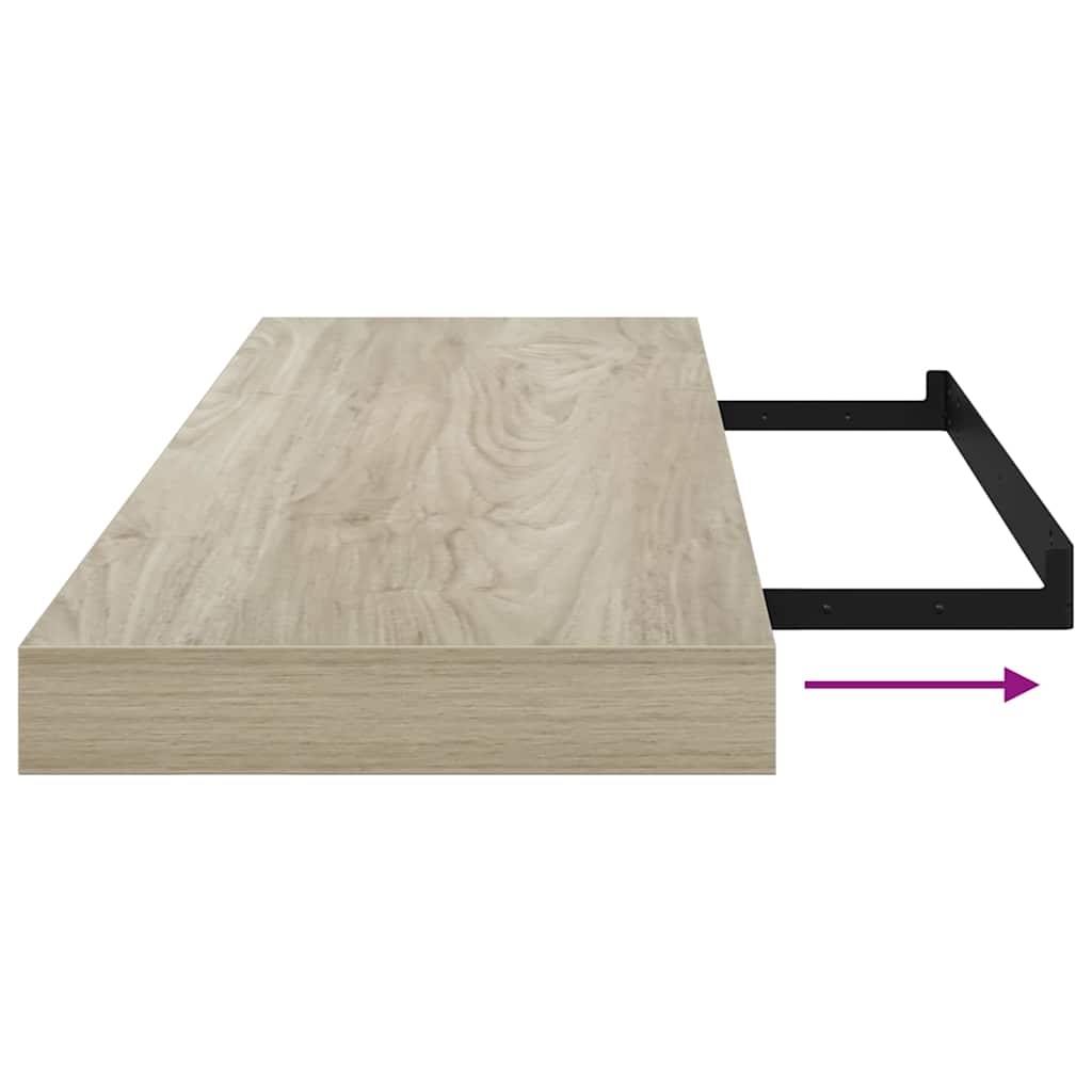 Floating Wall Shelf Oak 80x23.5x3.8 cm MDF