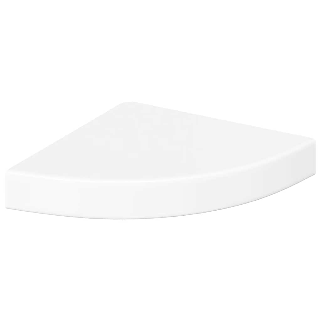 Floating Corner Shelf High Gloss White 25x25x3.8 cm MDF
