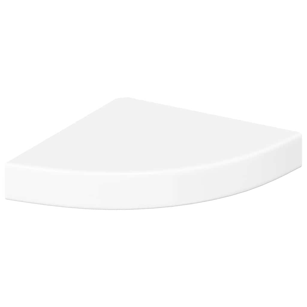 Floating Corner Shelf High Gloss White 25x25x3.8 cm MDF