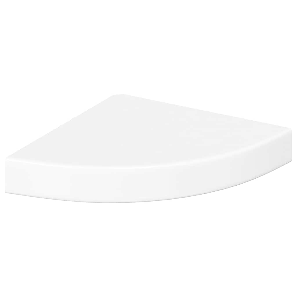 Floating Corner Shelves 2 pcs High Gloss White 25x25x3.8 cm MDF