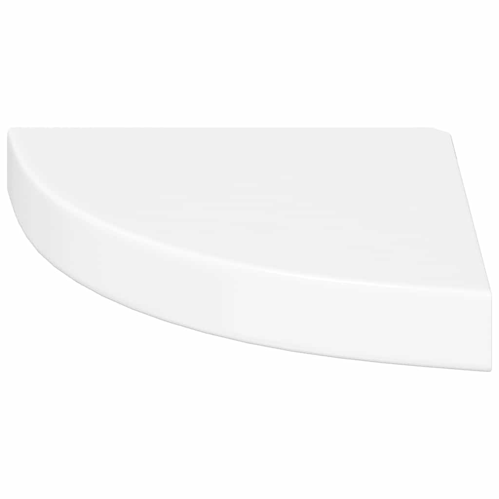 Floating Corner Shelves 4 pcs High Gloss White 25x25x3.8 cm MDF