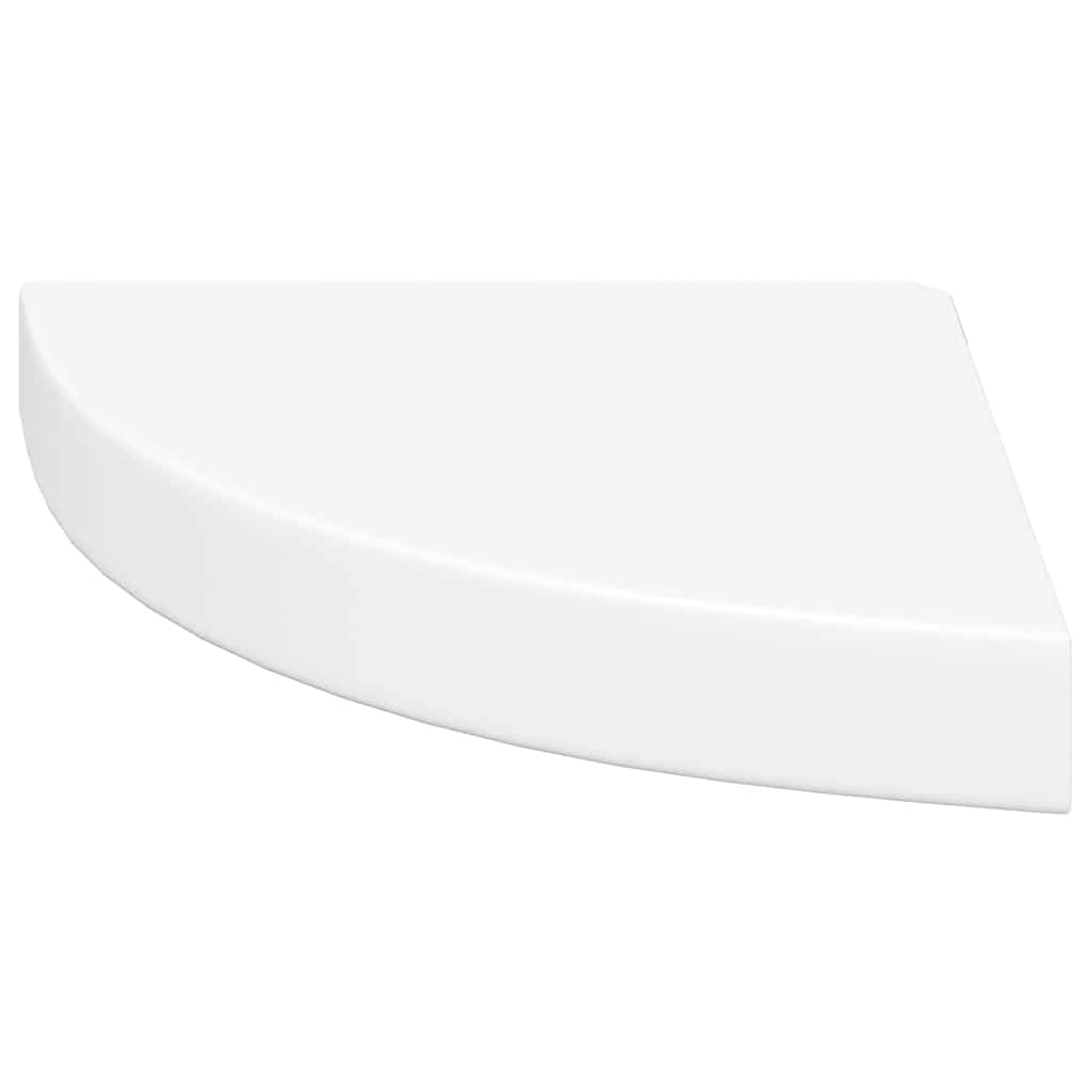 Floating Corner Shelf White 25x25x3.8 cm MDF