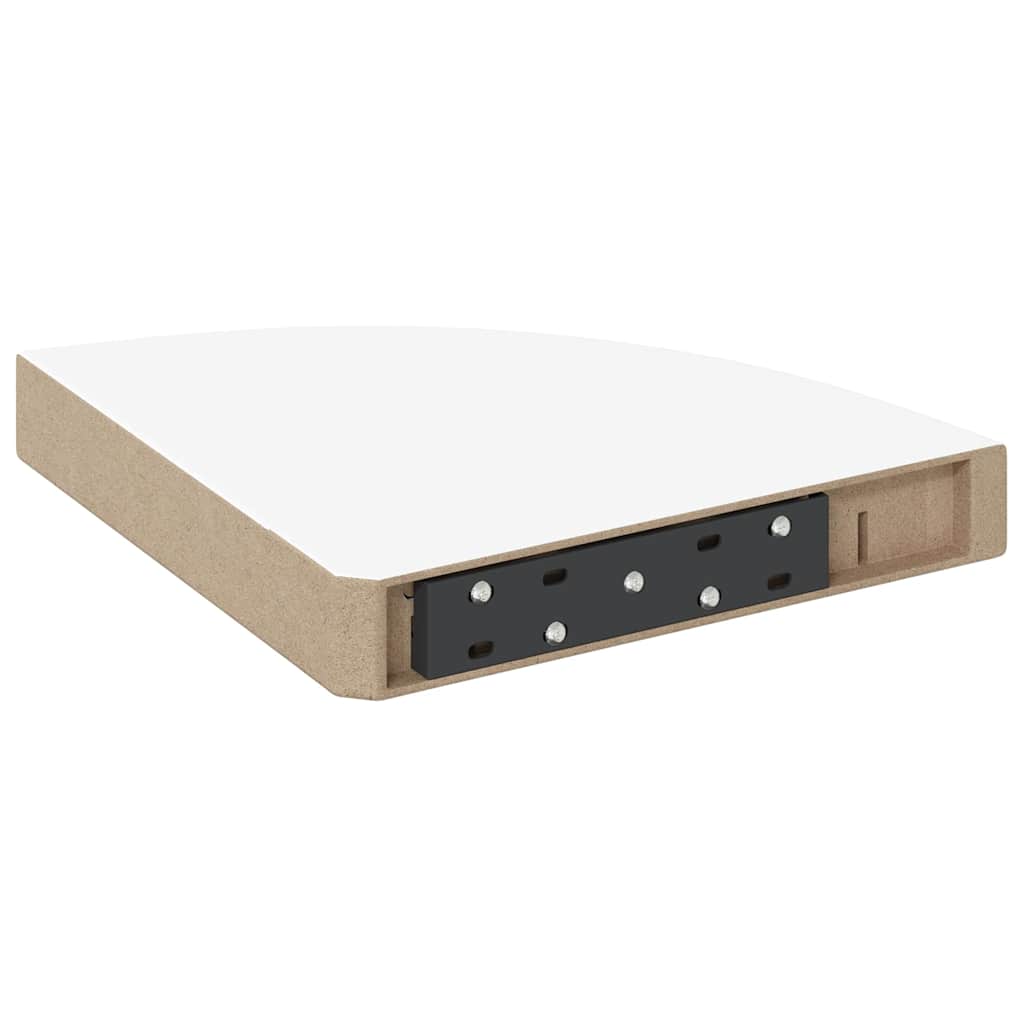Floating Corner Shelf White 25x25x3.8 cm MDF
