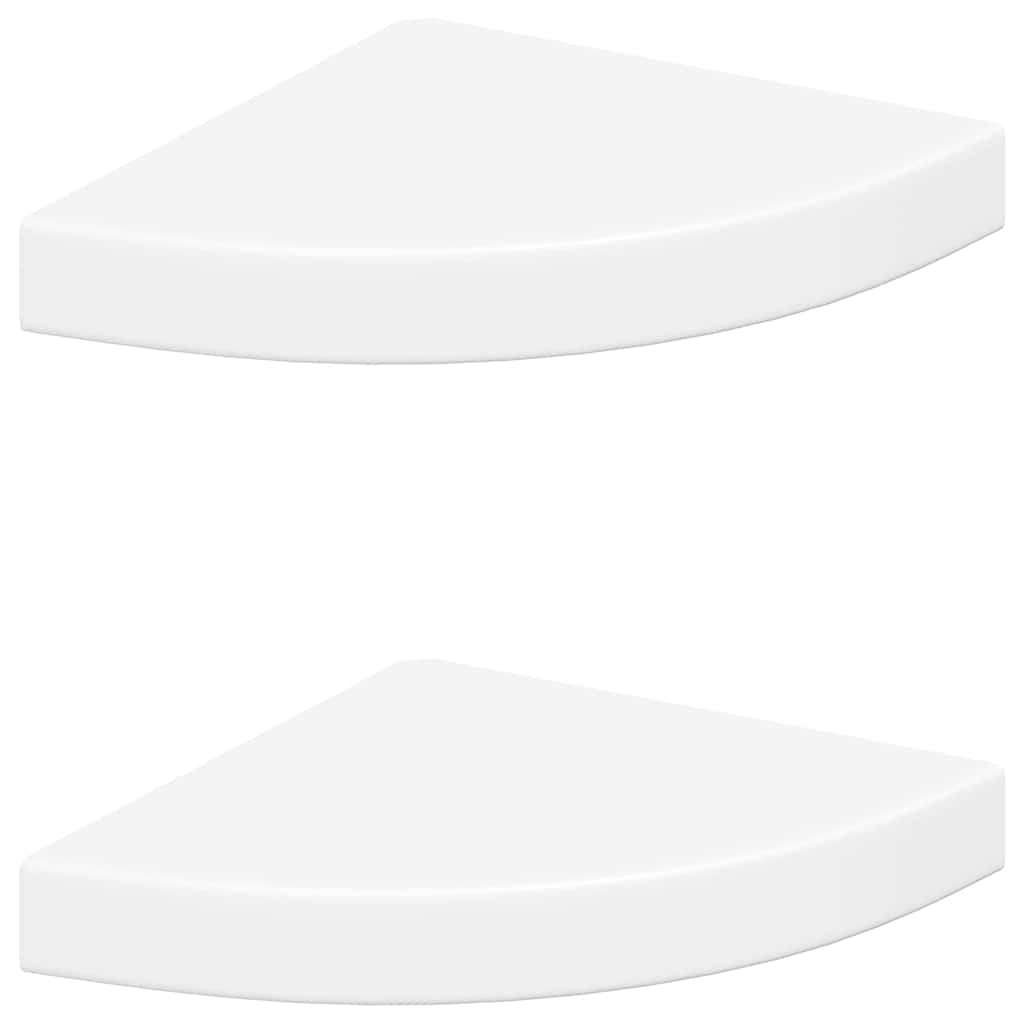 Floating Corner Shelves 2 pcs White 25x25x3.8 cm MDF
