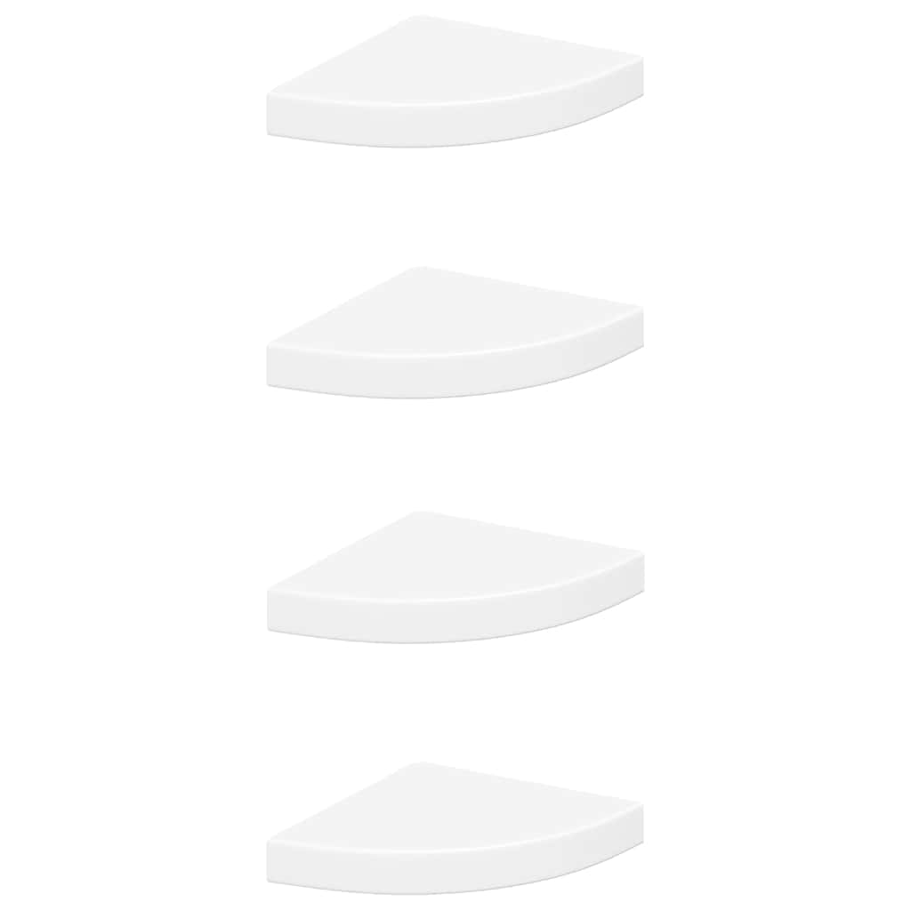 Floating Corner Shelves 4 pcs White 25x25x3.8 cm MDF