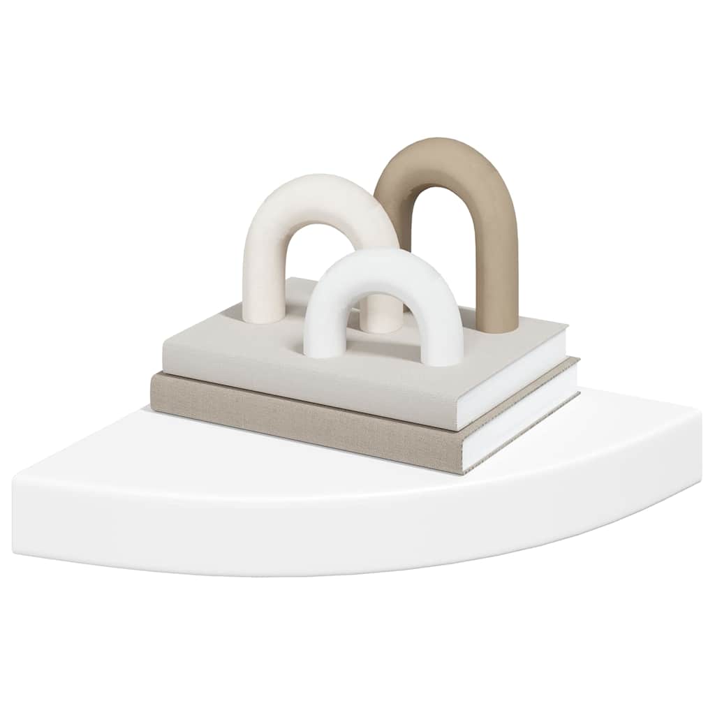 Floating Corner Shelves 4 pcs White 25x25x3.8 cm MDF