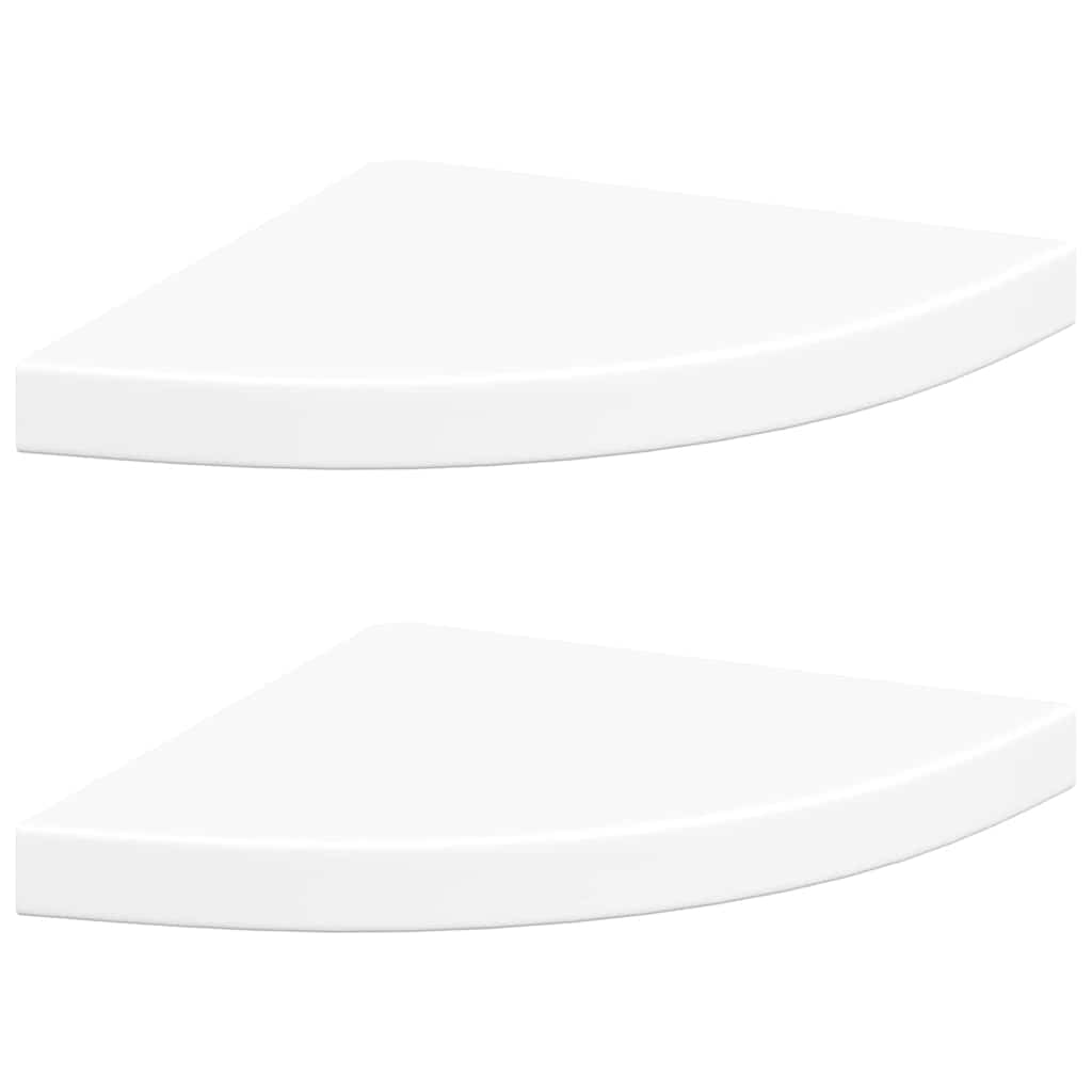 Floating Corner Shelves 2 pcs White 35x35x3.8 cm MDF