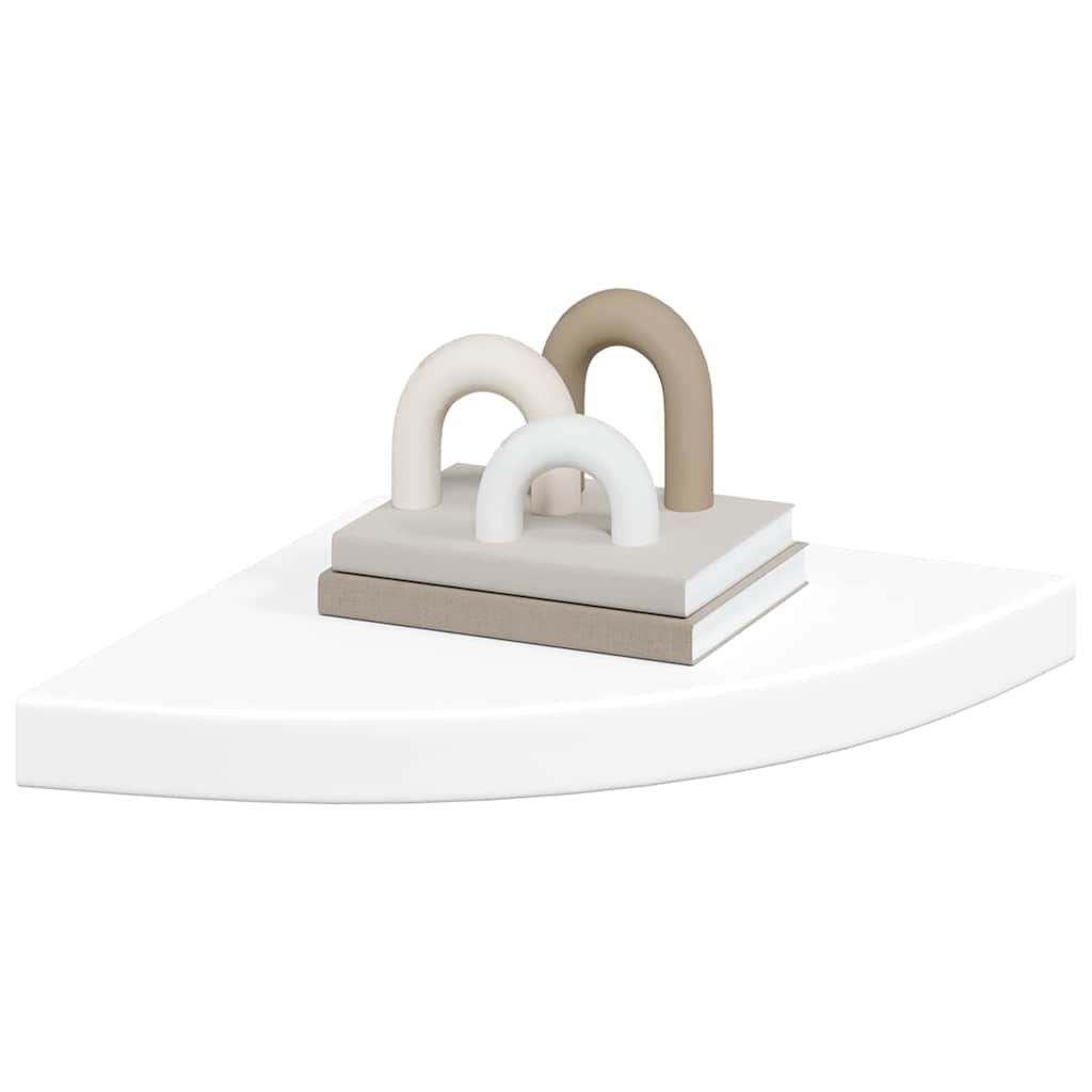 Floating Corner Shelves 4 pcs White 35x35x3.8 cm MDF