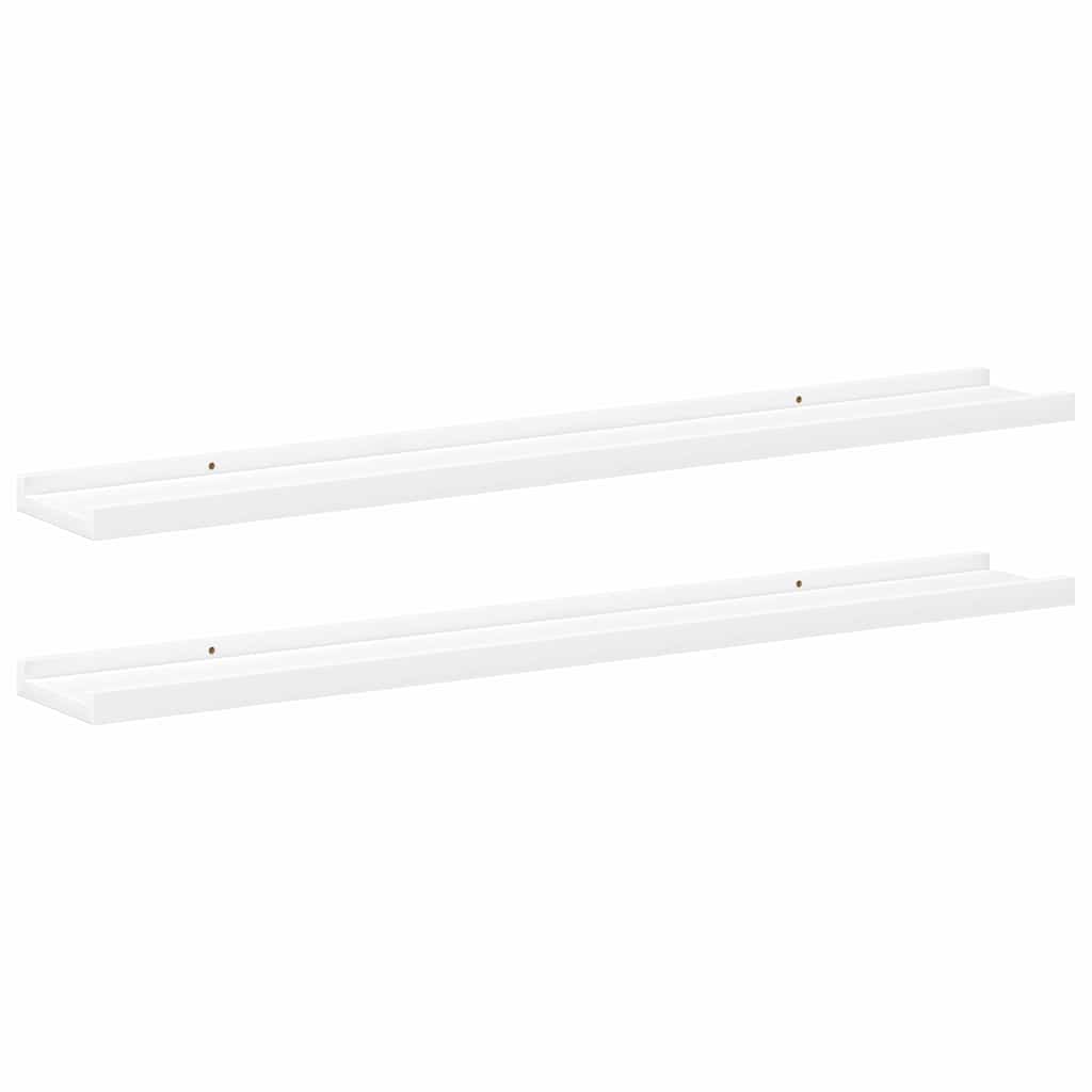 Picture Frame Ledge Shelves 2 pcs White 80x9x3 cm MDF