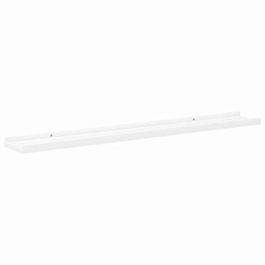 Picture Frame Ledge Shelves 2 pcs White 80x9x3 cm MDF