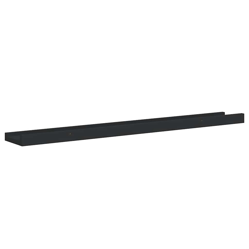 Picture Frame Ledge Shelves 2 pcs Black 80x9x3 cm MDF
