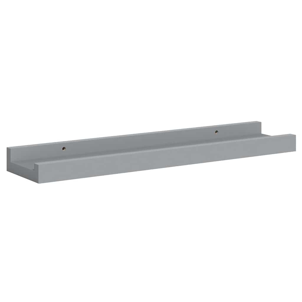 Picture Frame Ledge Shelves 2 pcs Grey 40x9x3 cm MDF