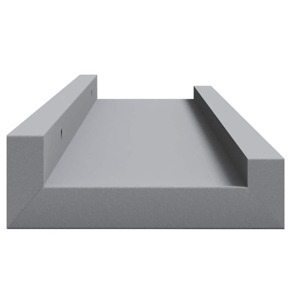 Picture Frame Ledge Shelves 2 pcs Grey 40x9x3 cm MDF