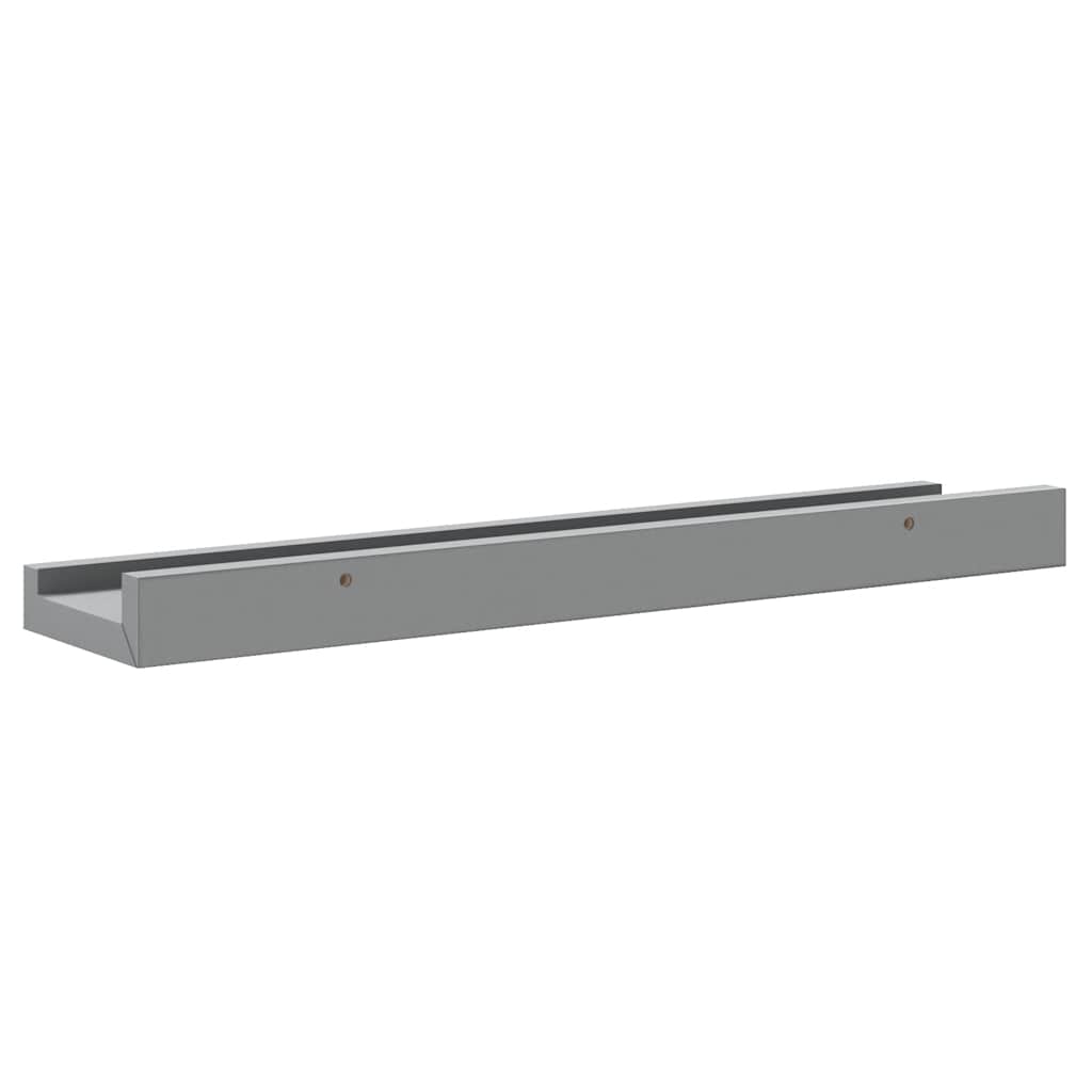 Picture Frame Ledge Shelves 2 pcs Grey 40x9x3 cm MDF
