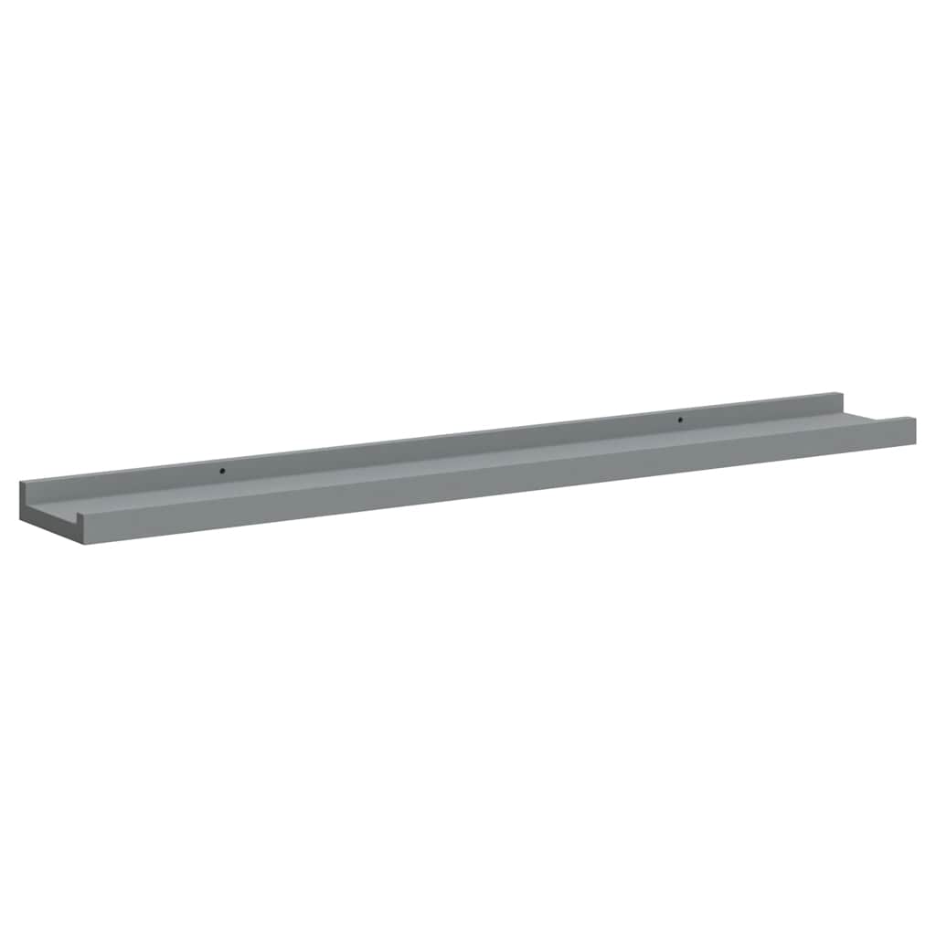 Picture Frame Ledge Shelves 2 pcs Grey 80x9x3 cm MDF