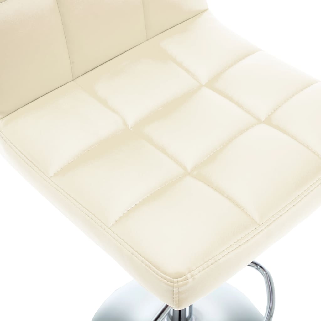 Bar Stools 2 pcs Cream Faux Leather