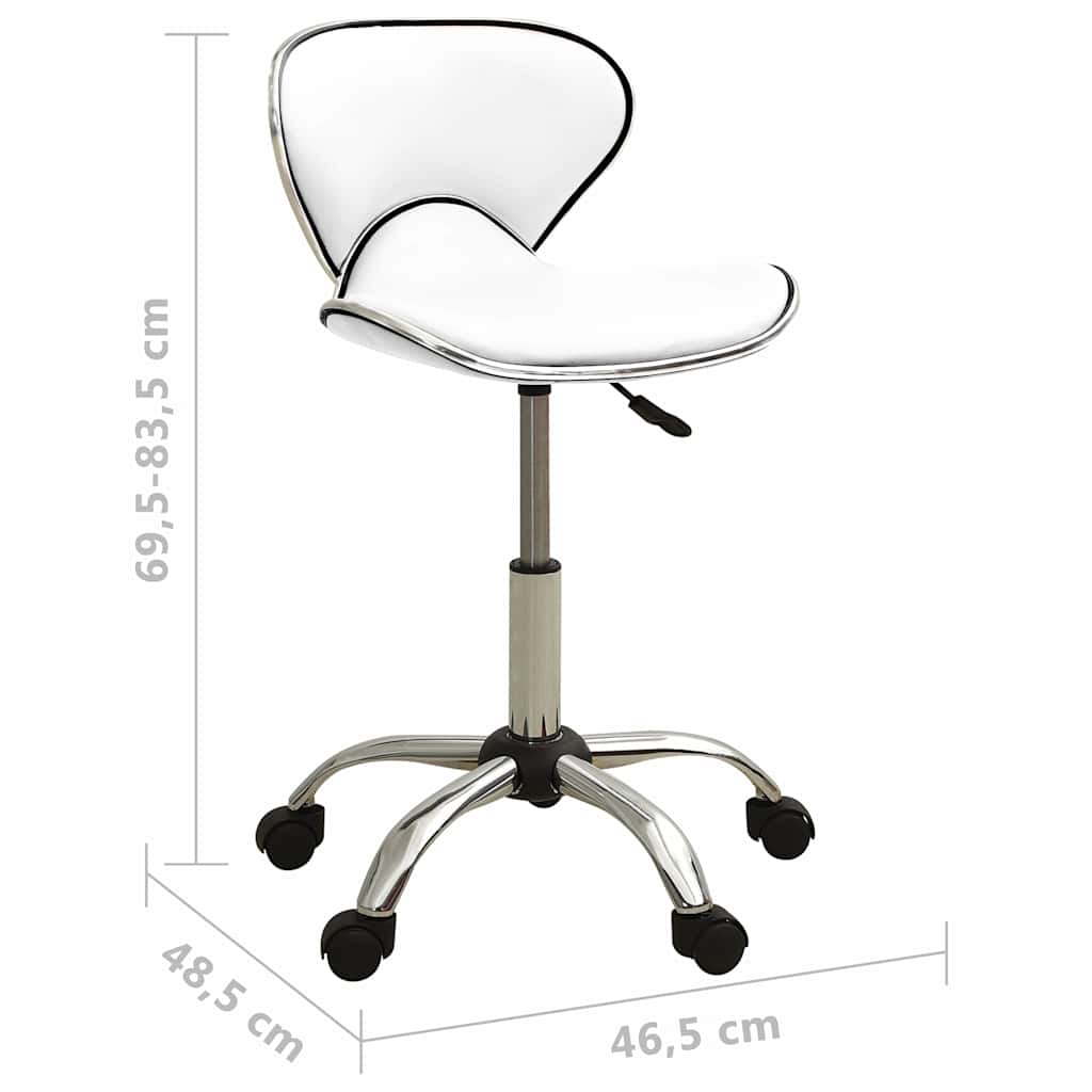 Salon Spa Stool White Faux Leather