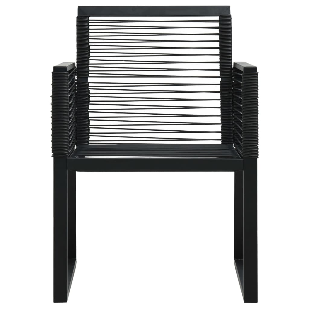 Garden Chairs 4 pcs Rope Rattan Black
