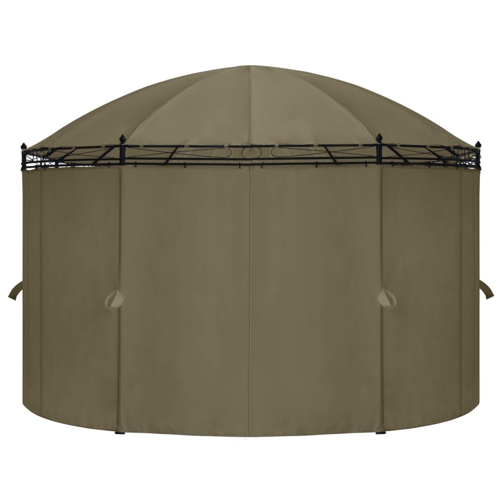 Gazebo with Curtains 520x349x255 cm Taupe 180 g/m²
