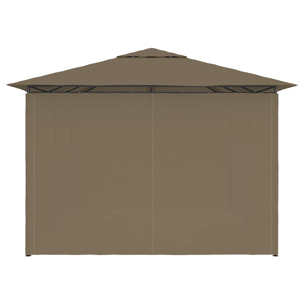Garden Marquee with Curtains 4x3 m Taupe 180 g/m²