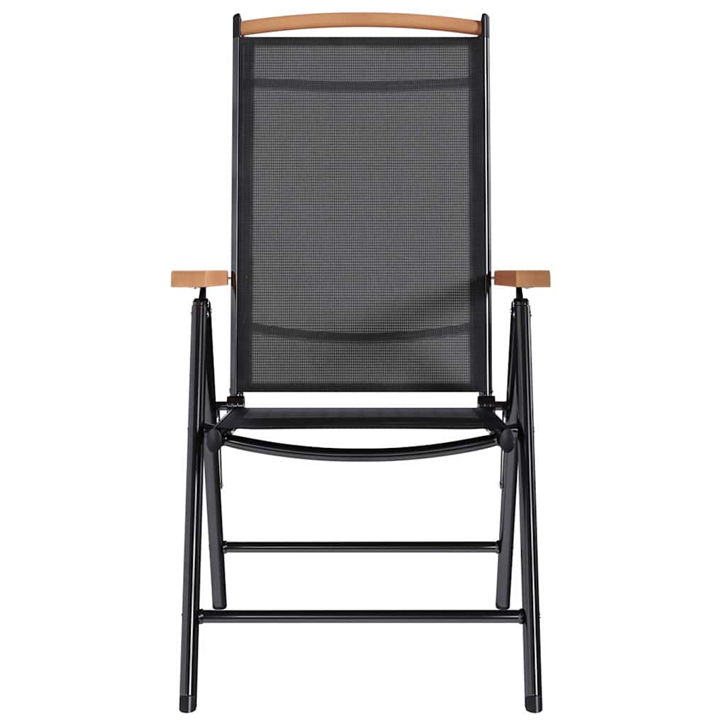 Folding Garden Chairs 6 pcs Textilene Black