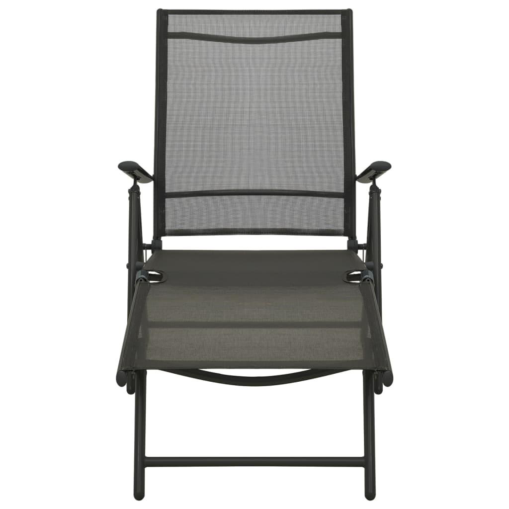 3 Piece Garden Lounge Set Textilene and Aluminium Black