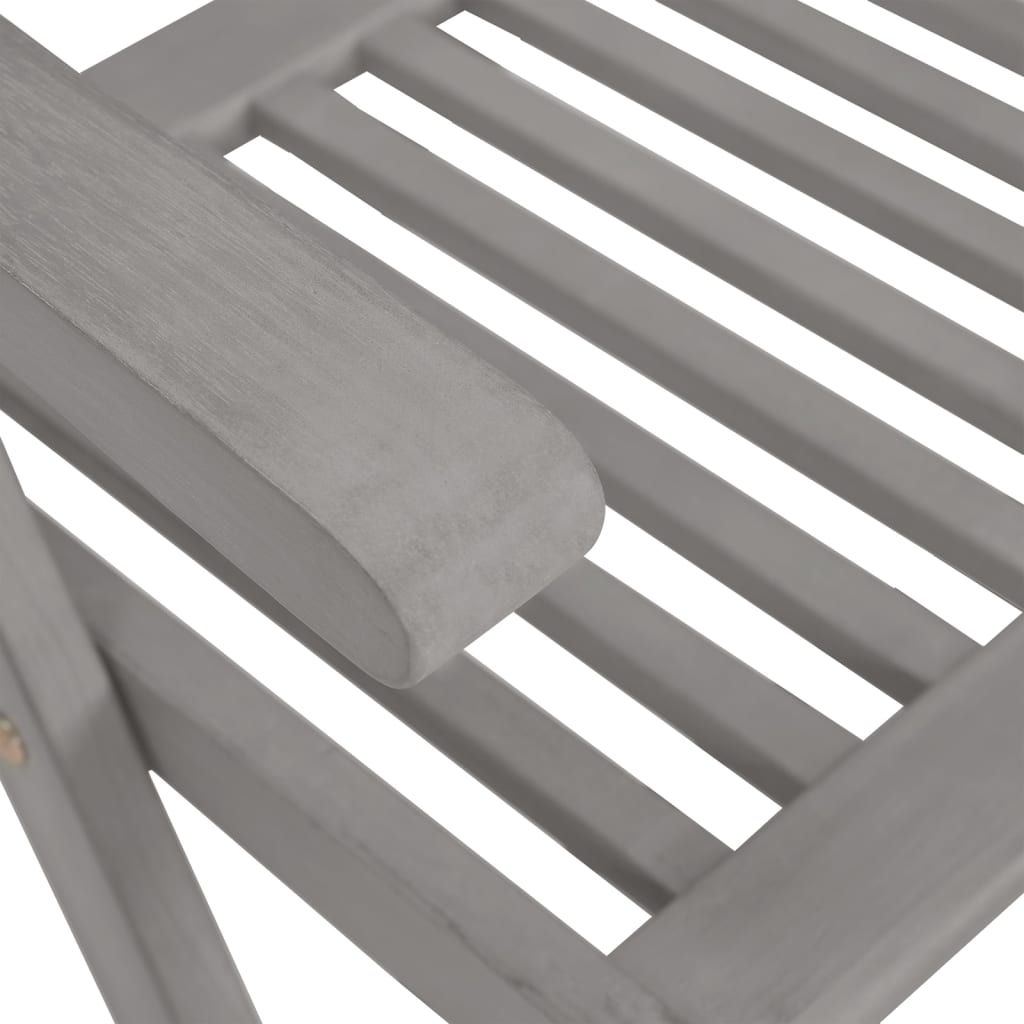 Garden Reclining Chairs 3 pcs Grey Solid Wood Acacia