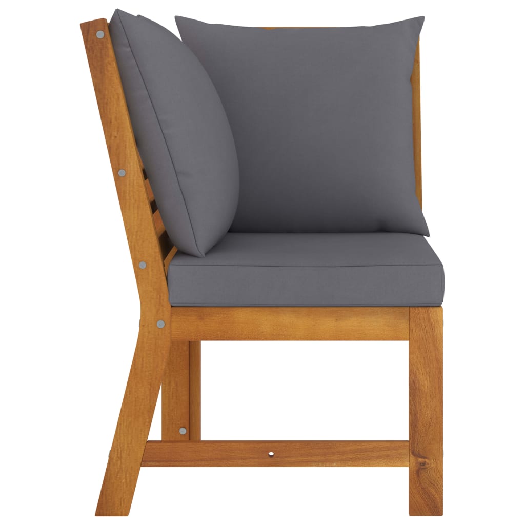 3 Piece Garden Lounge Set with Dark Grey Cushion