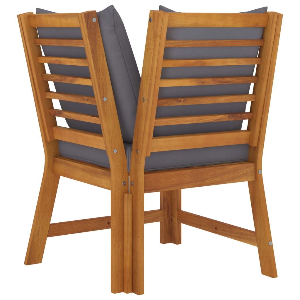 3 Piece Garden Lounge Set with Dark Grey Cushion