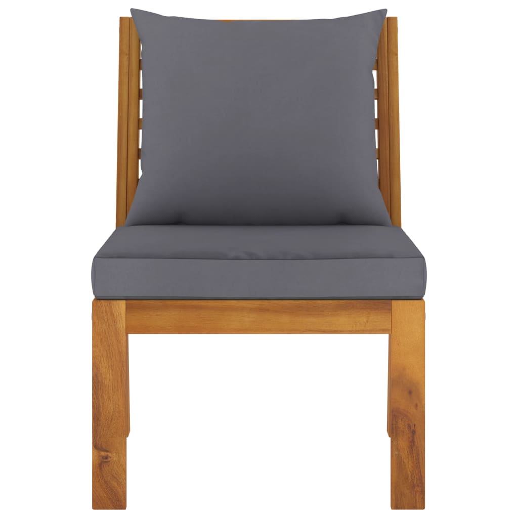 3 Piece Garden Lounge Set with Dark Grey Cushion