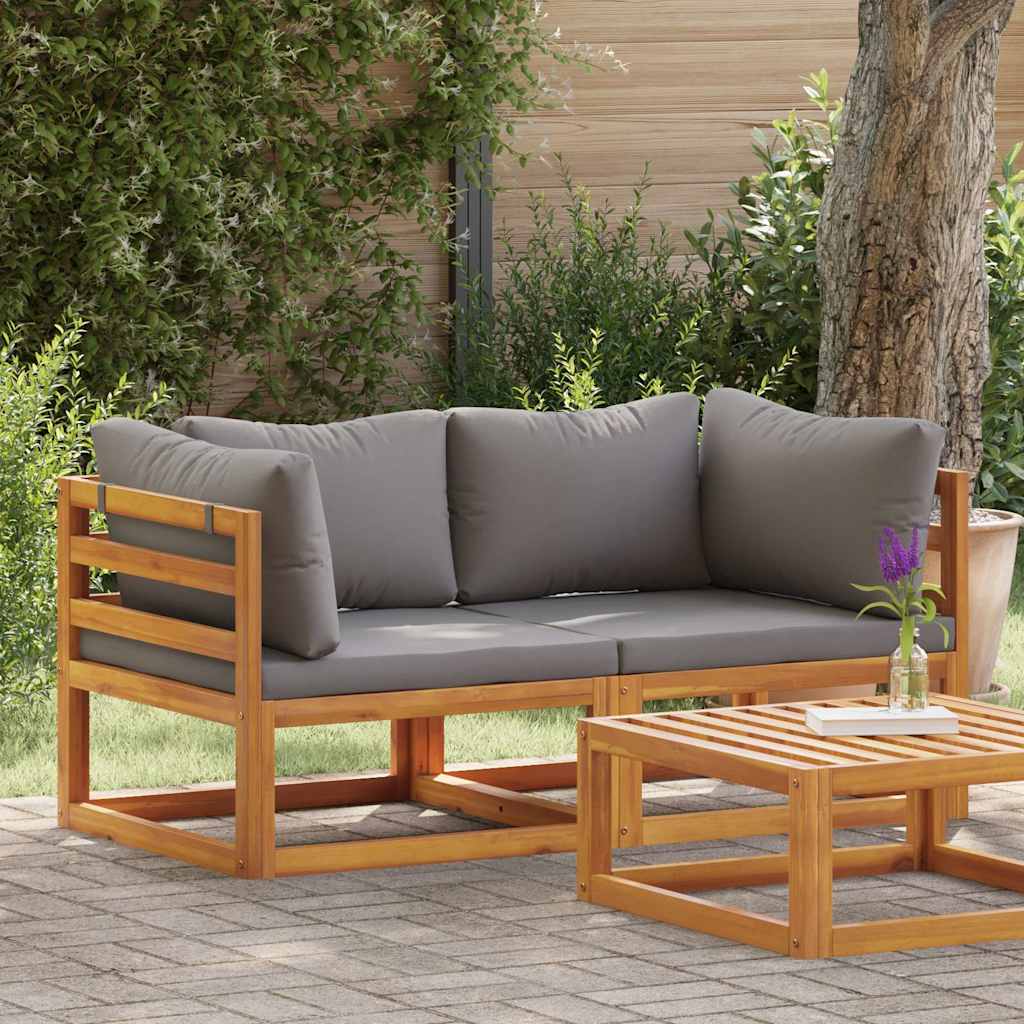 Sectional Corner Sofas 2 pcs with Cushions Dark Grey