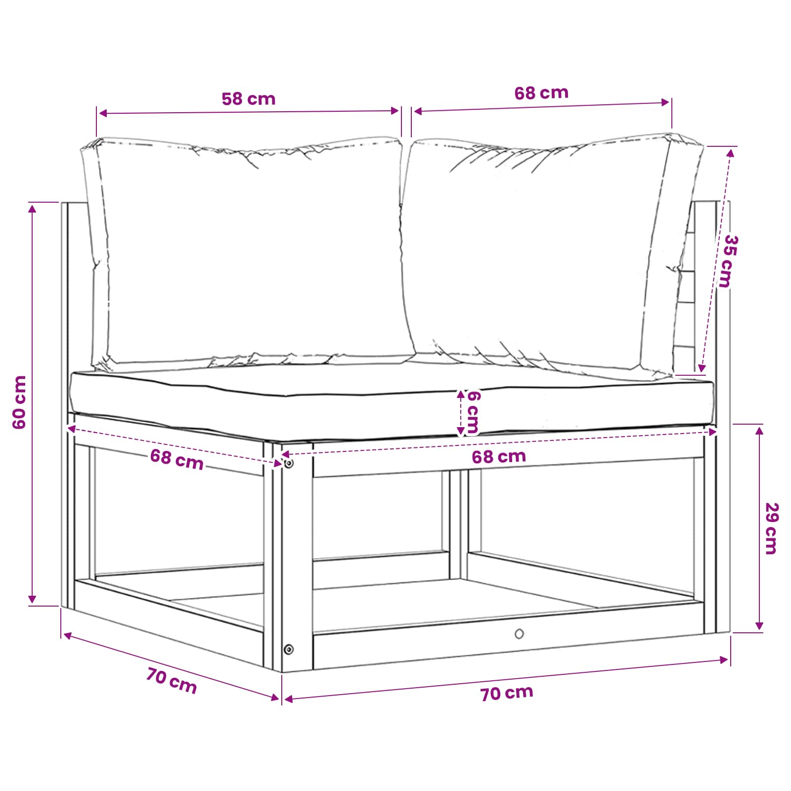 Sectional Corner Sofas 2 pcs with Cushions Dark Grey