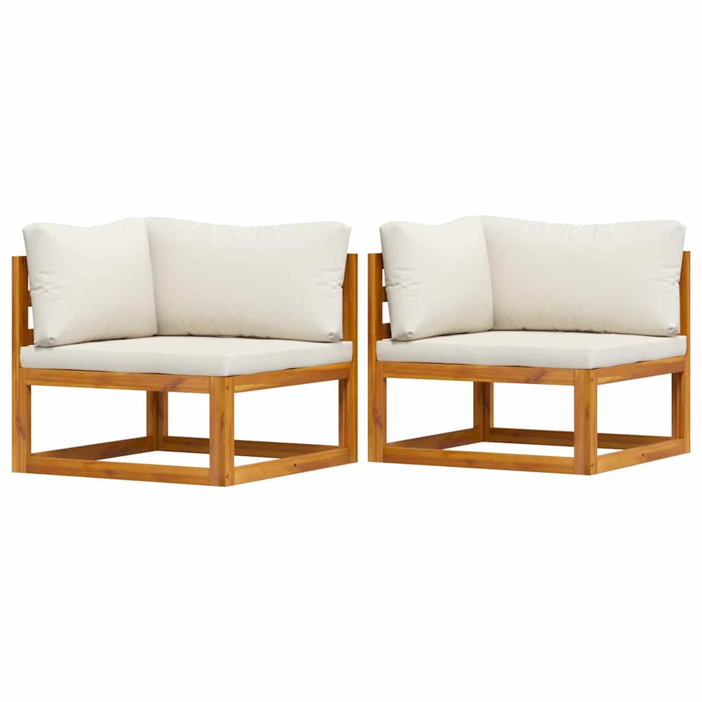 Sectional Corner Sofas 2 pcs with Cushions Cream White
