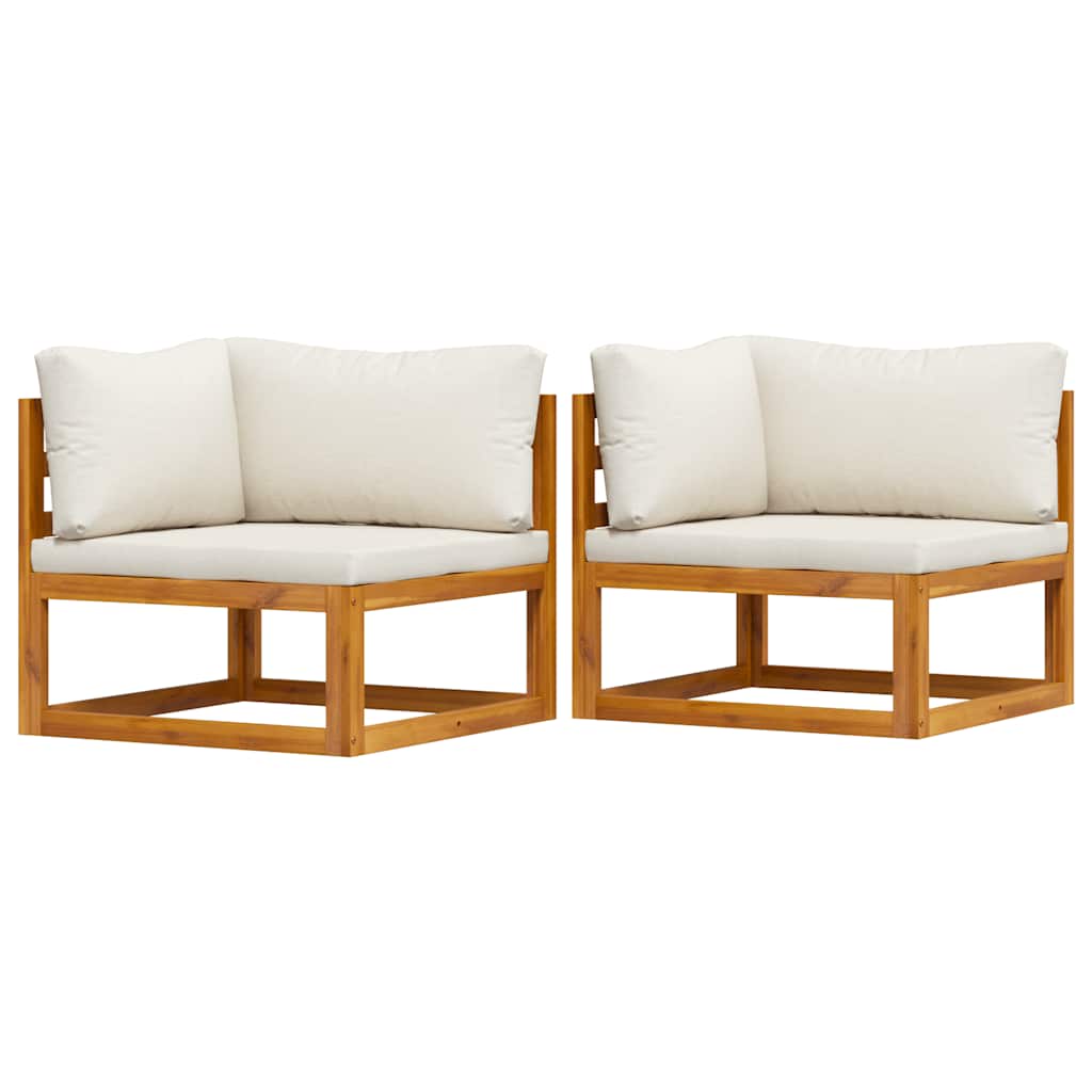 Sectional Corner Sofas 2 pcs with Cushions Cream White