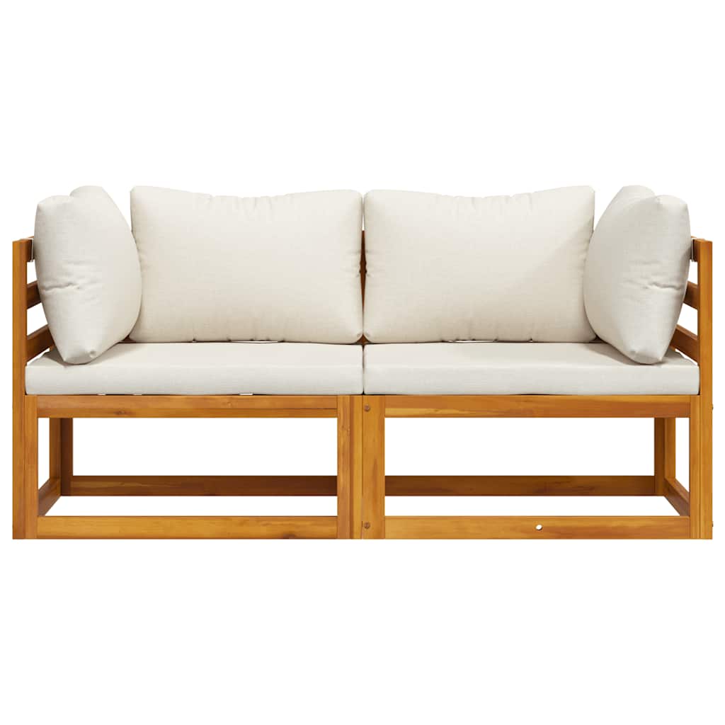 Sectional Corner Sofas 2 pcs with Cushions Cream White