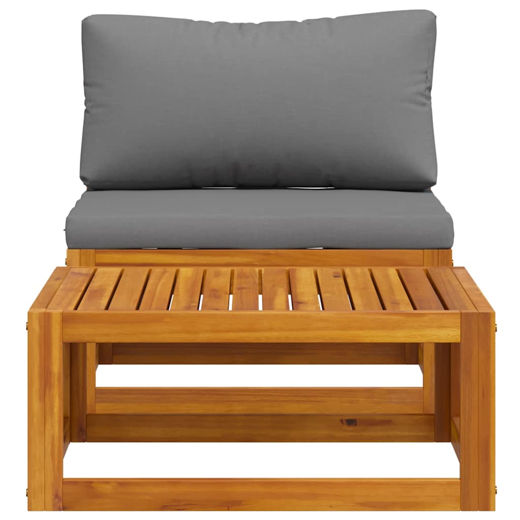 2 Piece Garden Sofa Set with Cushion Solid Acacia Wood