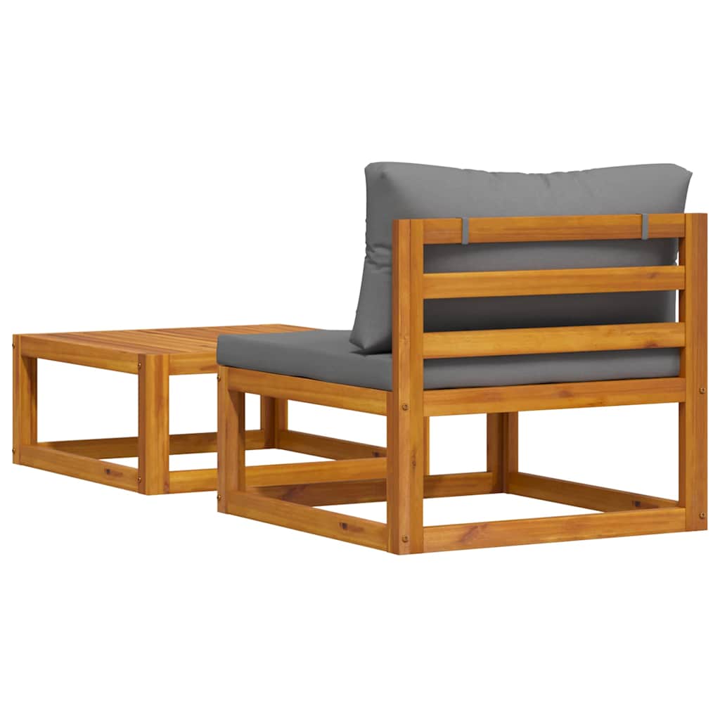 2 Piece Garden Sofa Set with Cushion Solid Acacia Wood