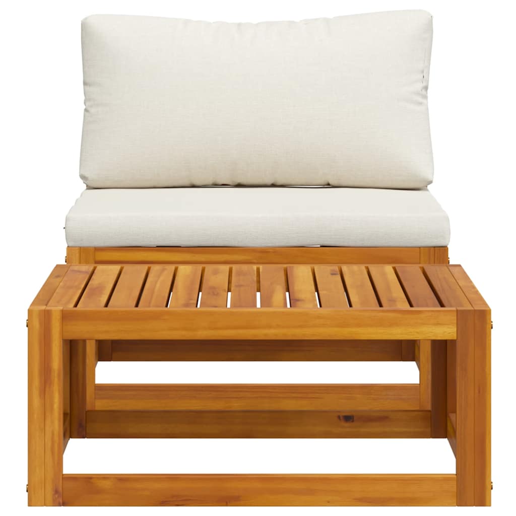 2 Piece Garden Sofa Set with Cushion Solid Acacia Wood