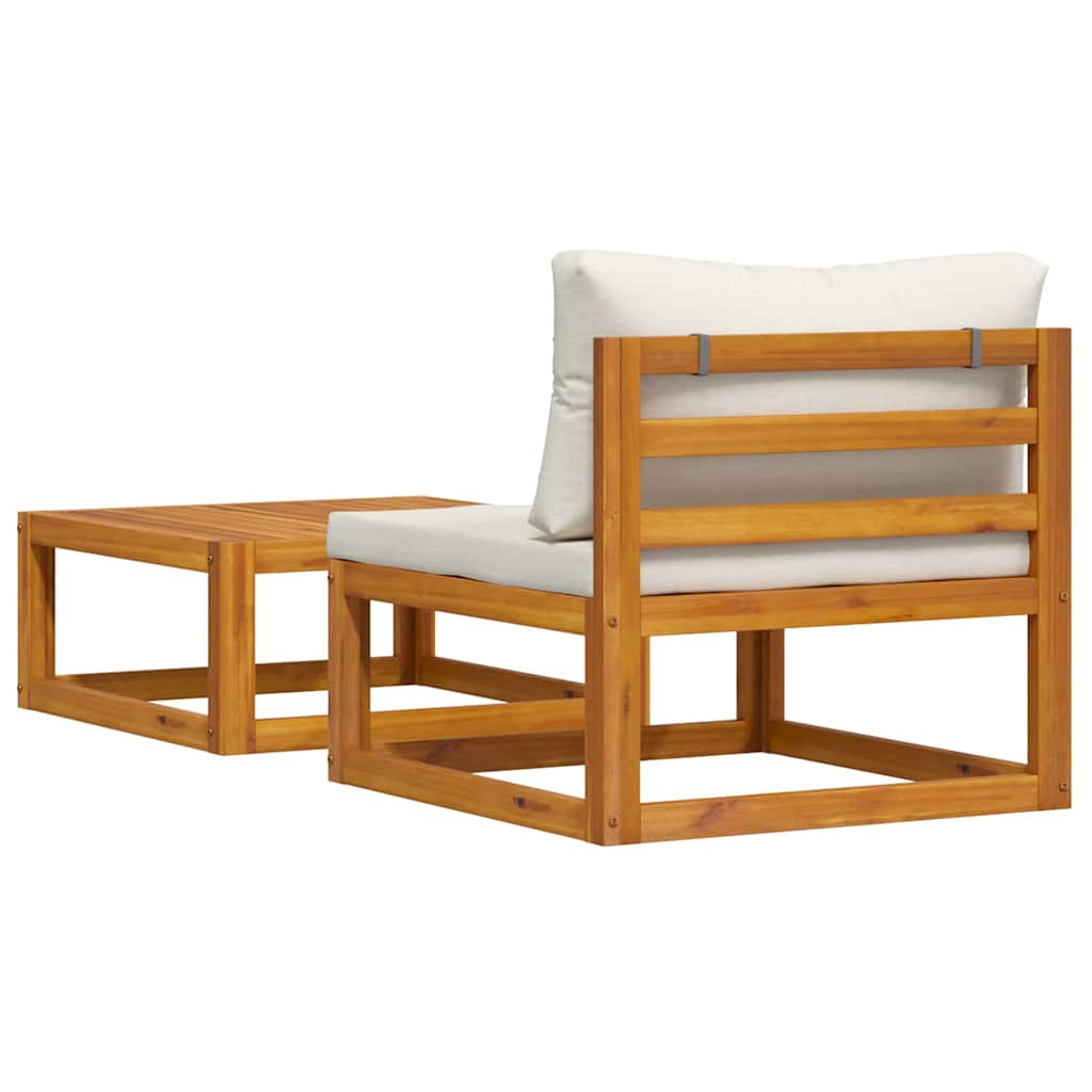 2 Piece Garden Sofa Set with Cushion Solid Acacia Wood