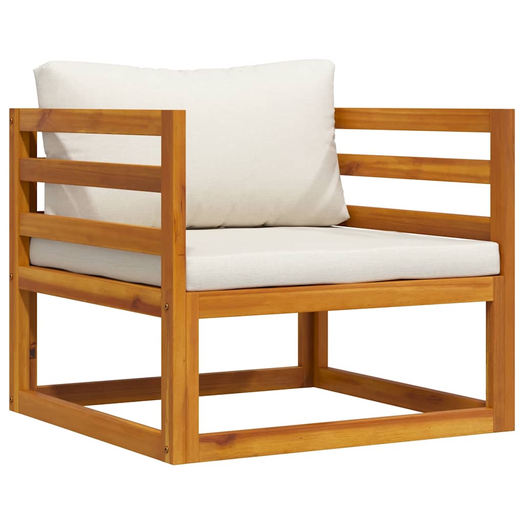 Garden Chair with Cream Cushions Solid Acacia Wood