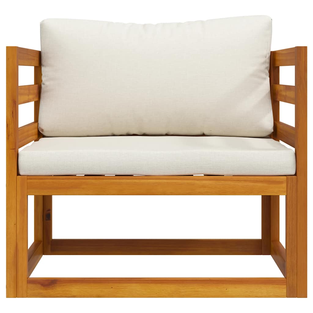 Garden Chair with Cream Cushions Solid Acacia Wood