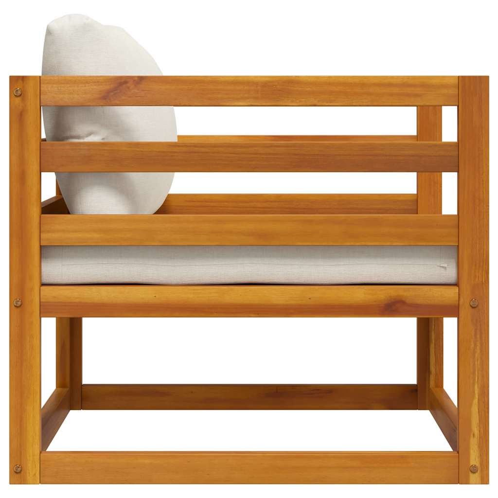 Garden Chair with Cream Cushions Solid Acacia Wood