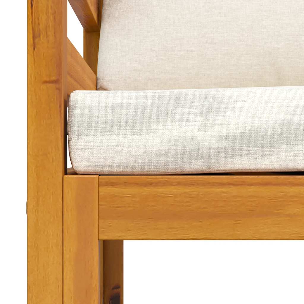 Garden Chair with Cream Cushions Solid Acacia Wood