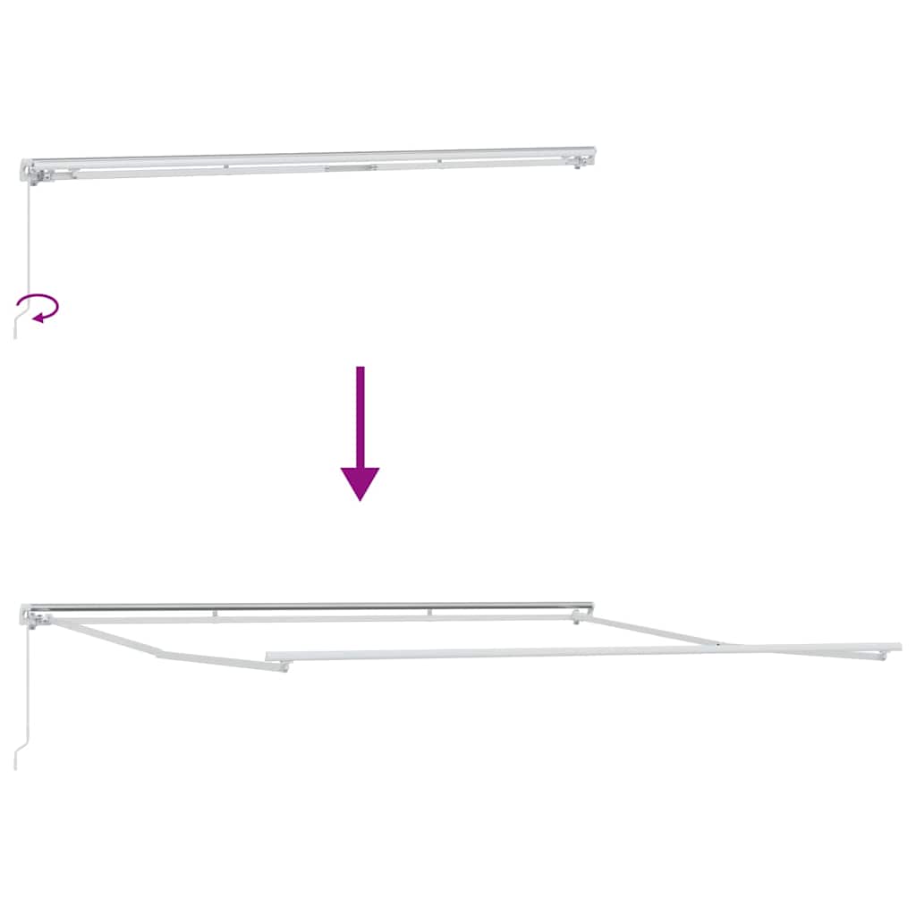 Awning Frame Manual White 400 x 350 cm Aluminium