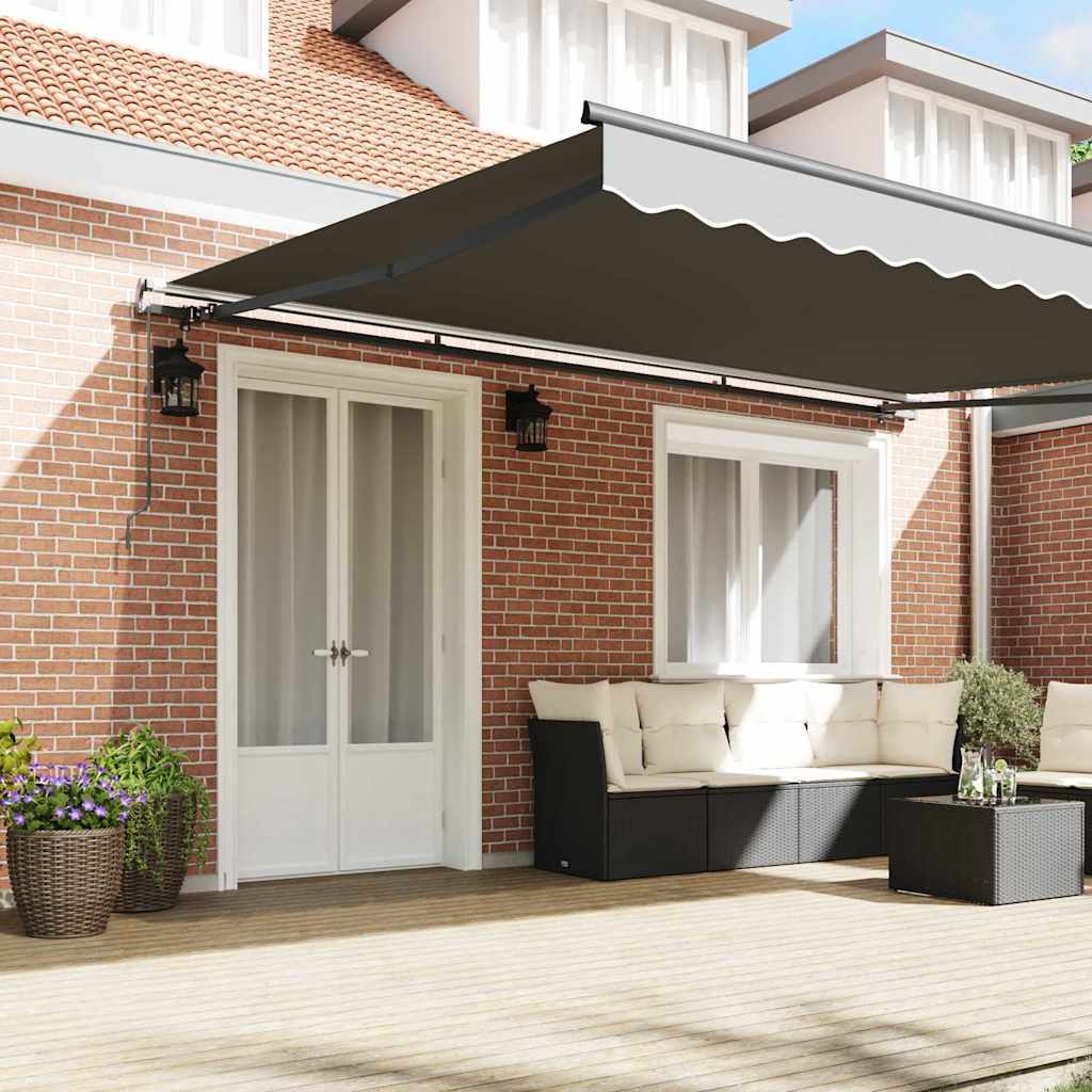 Awning Frame Manual Anthracite 500 x 300 cm Aluminium