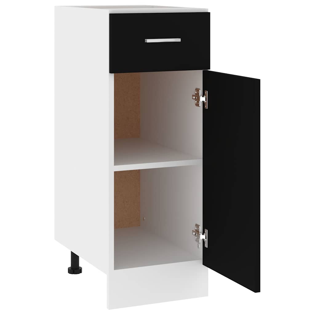 Drawer Bottom Cabinet Lyon Black 30x46x81.5 cm Engineered Wood