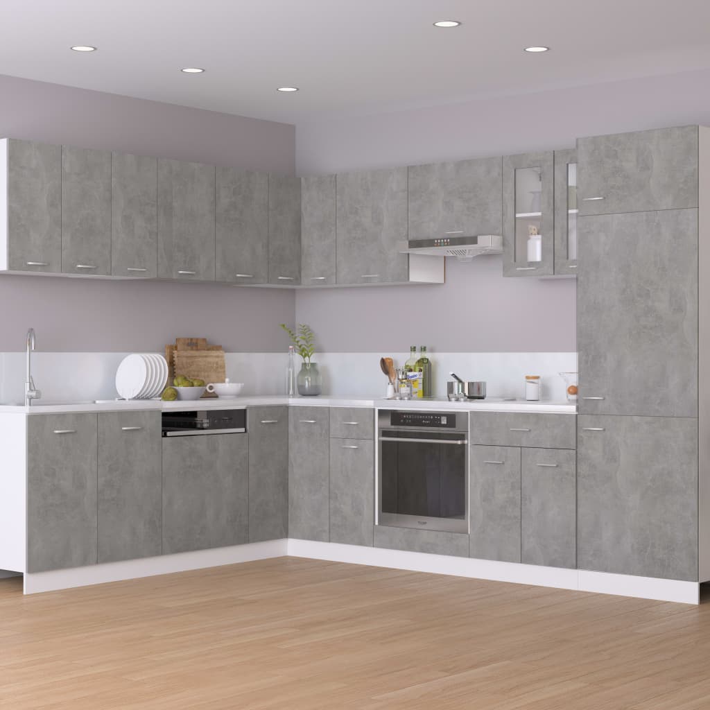 Oven Cabinet Lyon Concrete Grey 60x46x81.5 cm Engineered Wood