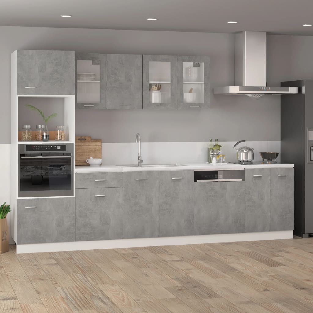 Hanging Glass Cabinet "Lyon" Concrete Grey 40x31x60 cm