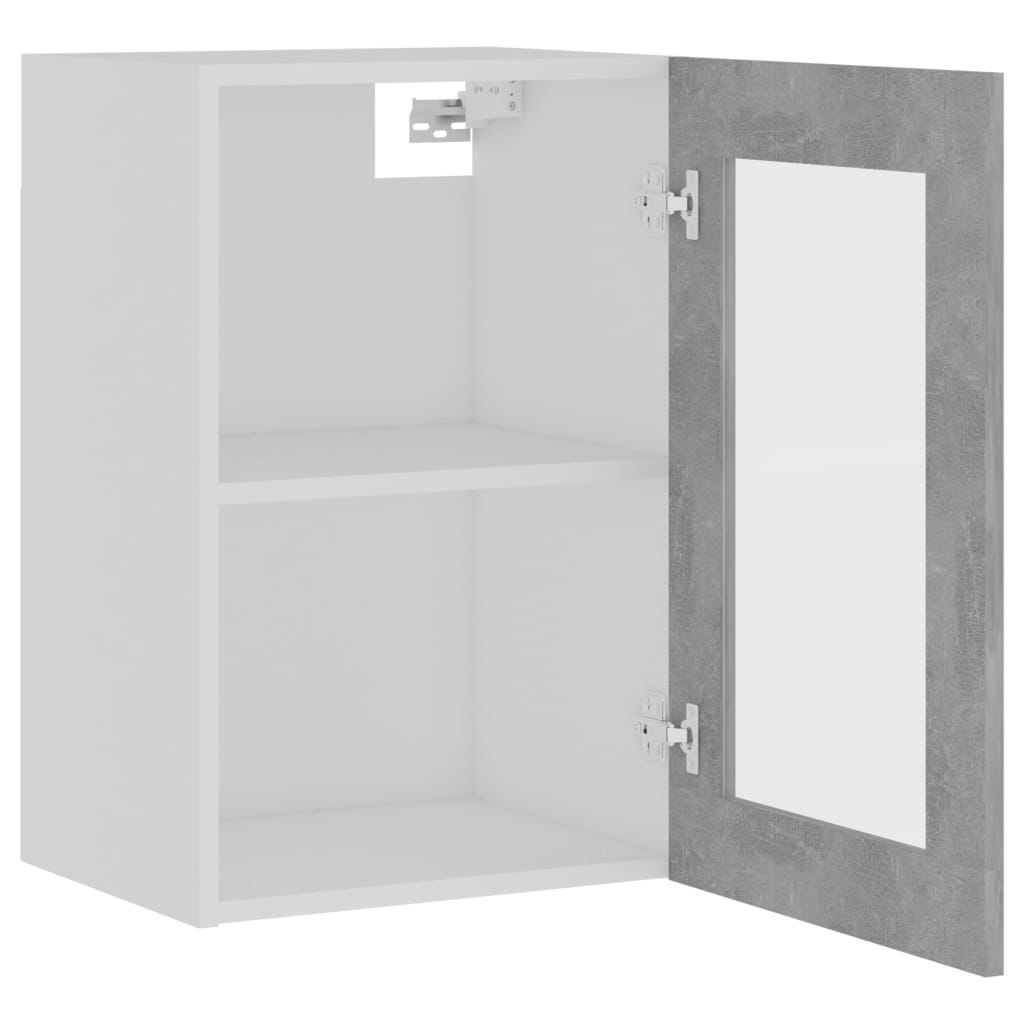 Hanging Glass Cabinet "Lyon" Concrete Grey 40x31x60 cm